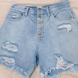 Forever 21 Distress Jean Shorts